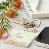 Rainbow Pastel Florals Sleutelhanger (Voorkant Rechts)