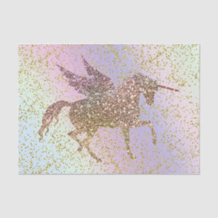 Rainbow Pastel Gold Glitter Unicorn Birthday Party Tissuepapier
