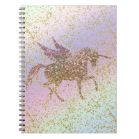 Rainbow Pastel Gold Glitter Unicorn Trendy Girls