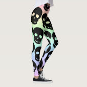 Rainbow Pastel Goth Skulls Big Print Leggings (Droite)