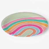 Rainbow Pastel Green Papieren Bordje (Gekanteld)