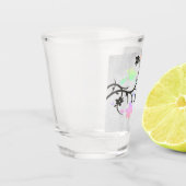 Rainbow Pastel Lovebirds Verre de tir personnalisé (Gauche)