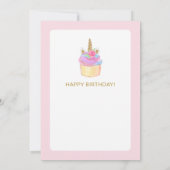 Rainbow Pastel Magique Unicorn Visage Carte Annive (Dos)
