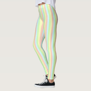 Rainbow Pastel Pinstripe Leggings