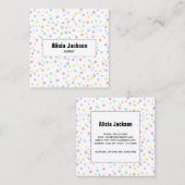 Rainbow Pastel Polka Dots Abstract Vierkante Visitekaartje (Voorkant / Achterkant)