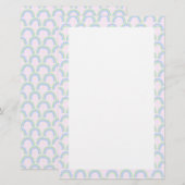 Rainbow Pastel Roze Briefpapier (Voorkant / Achterkant)
