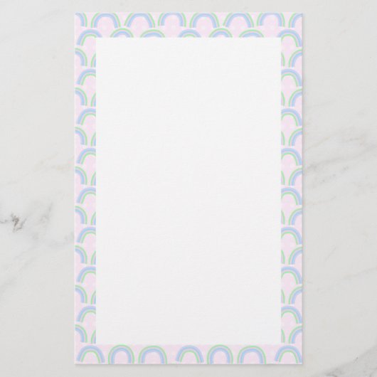 Rainbow Pastel Roze Briefpapier (Voorkant)