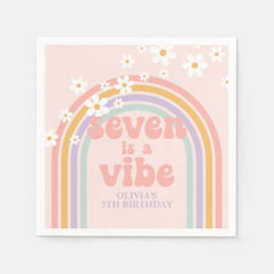 Rainbow Pastel Seven is a Vibe 7e verjaardag Servet