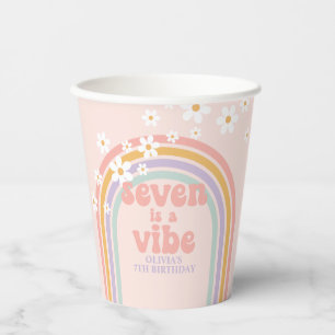 Rainbow Pastel Seven is een Vibe 7e verjaardag Papieren Bekers