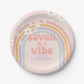 Rainbow Pastel Seven is een Vibe 7e verjaardag Papieren Bordje (Voorkant)