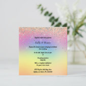 Rainbow Pastel Sparkle Diamond Weddenschap Kaart (Staand voorkant)