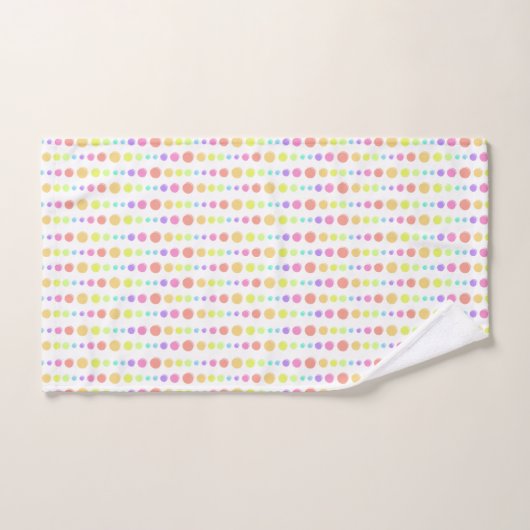 Rainbow Pastel Stippen Pattern Bad Handdoek (Handdoek)