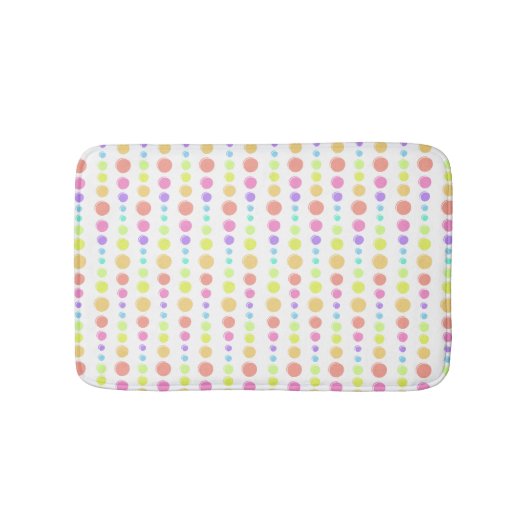 Rainbow Pastel Stippen Pattern Badmat (Voorkant)