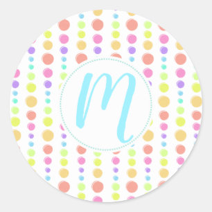Rainbow Pastel Stippen Pattern Ronde Sticker