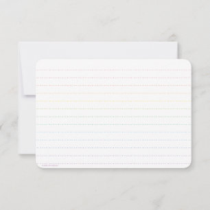 Rainbow Pastel Stripe Platte Kaart met Dot Rule