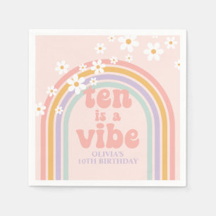 Rainbow Pastel Ten is a Vibe 10e verjaardag Servet