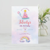 Rainbow Pastel Unicorn Any Age Birthday  Kaart (Staand voorkant)