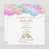 Rainbow Pastel Unicorn Invitation Anniversaire de  (Devant / Derrière)