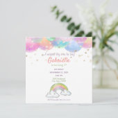 Rainbow Pastel Unicorn Invitation Anniversaire de  (Debout devant)