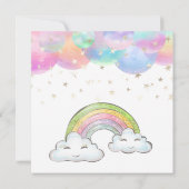 Rainbow Pastel Unicorn Invitation Anniversaire de  (Dos)
