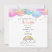 Rainbow Pastel Unicorn Invitation Anniversaire de  (Devant)