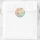 Rainbow Pastel w Animals 2e Verjaardagsfeest Ronde Sticker (Tas)