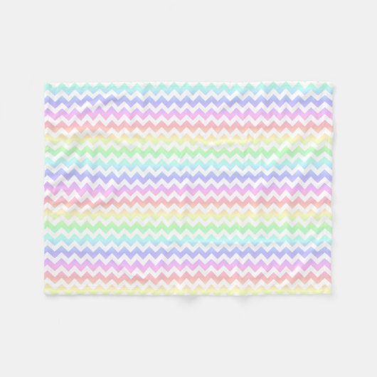 Rainbow Pastel White Chevron Fleece Blanket Deken (Voorkant (Horizontaal))