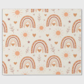 Rainbow-patroon van terracotta boho cadeaupapier (Vlak)