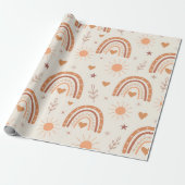 Rainbow-patroon van terracotta boho cadeaupapier (Uitgerold)