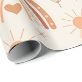 Rainbow-patroon van terracotta boho cadeaupapier (Rol Hoek)