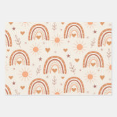 Rainbow-patroon van terracotta boho inpakpapier vel (Voorkant 3)