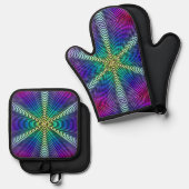 Rainbow pattern ovenwant & pannenlap set (Voorkant / Achterkant)