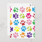 RAINBOW PAW PRINTS BRIEFKAART (Voorkant / Achterkant)