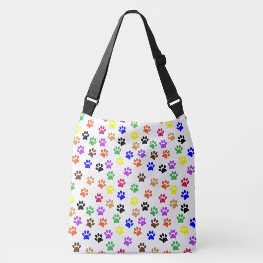 Rainbow Paw Prints PatternTote Bag Crossbody Tas (Voorkant)