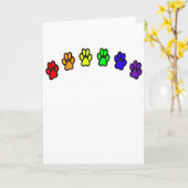 Rainbow Pawprints Kaart (Gele Bloem)