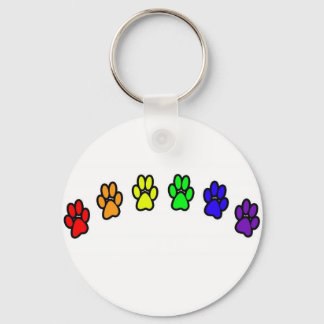 Rainbow Pawprints Sleutelhanger