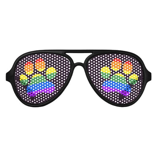 Rainbow Paws Nieuwigheidsbril Aviator Zonnebril (Voorkant)