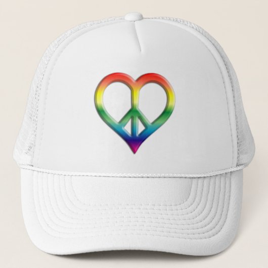 Rainbow Peace and Love Casquette (Devant)
