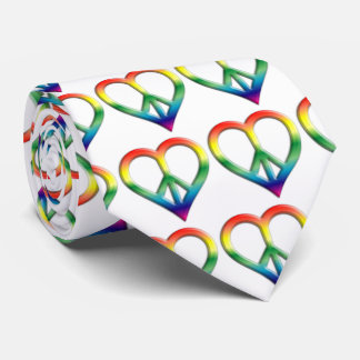Rainbow Peace and Love Cravate