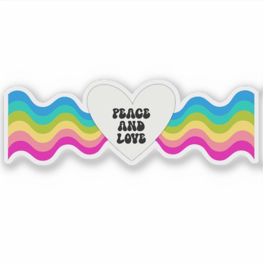Rainbow Peace and Love Sticker (Voorkant)
