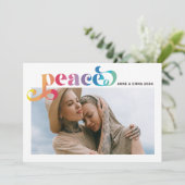 Rainbow Peace Colorant Carte photo de vacances (Debout devant)