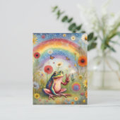 Rainbow Peace Frog Briefkaart (Staand voorkant)