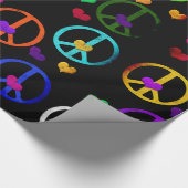 Rainbow Peace Hearts Cadeaupapier (Hoek)