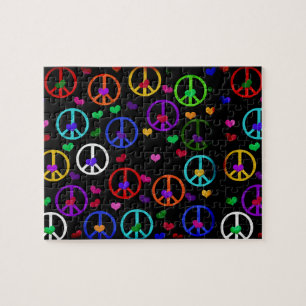 Rainbow Peace Hearts Legpuzzel