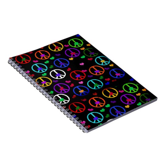 Rainbow Peace Hearts Notitieboek (Rechterzijde)