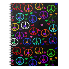 Rainbow Peace Hearts Notitieboek