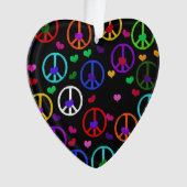 Rainbow Peace Hearts Ornament (voorkant)
