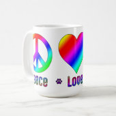 Rainbow Peace Love BBG Mug (Devant gauche)