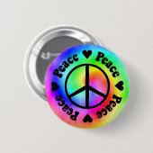 Rainbow Peace & Love Button (Voorkant /achterkant)