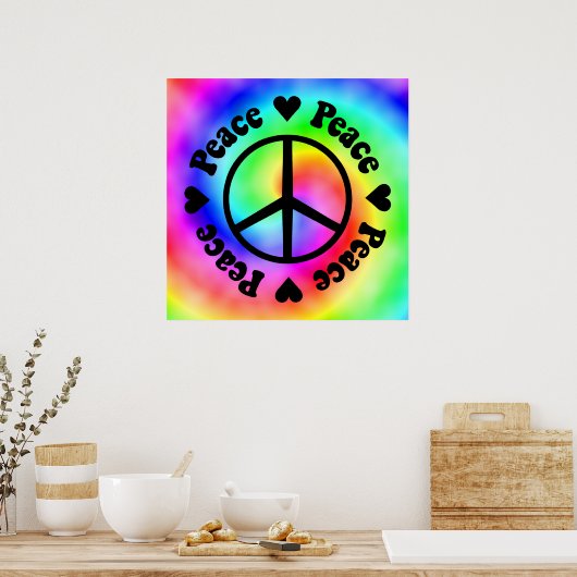 Rainbow Peace & Love Poster (Keuken)